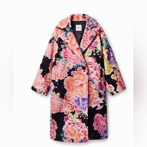 Desigual Oversize floral coat one size oversized BNWT